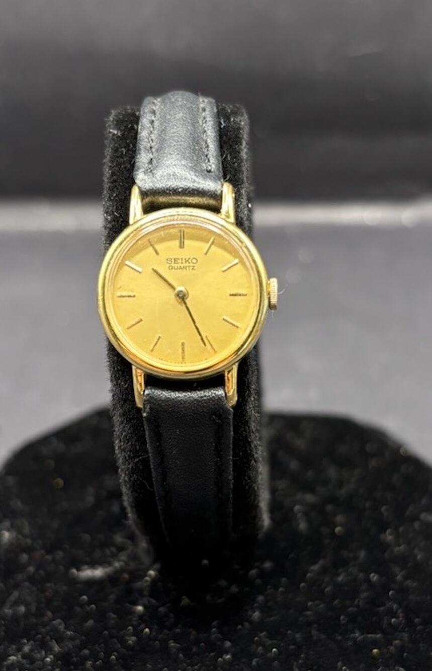 Seiko Watch Women 19mm Gold Dial Gold Tone Round 5420-0019 New Battery